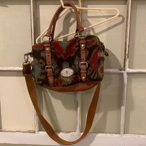 Fossil purse satchel with crossbody strap